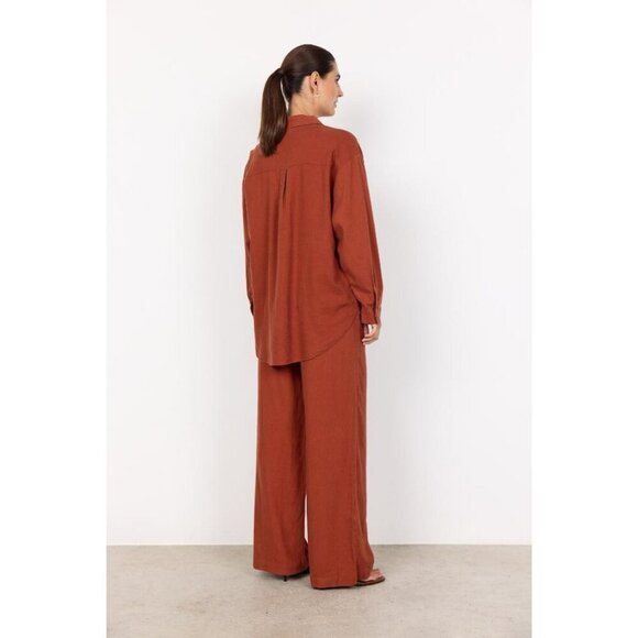 NWT SOYA CONCEPT INA Rust Linen Blend Trousers - Picture 4 of 6